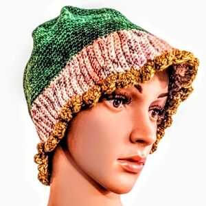Handcrafted Washable Wool Knit Beanie Hat OOAK